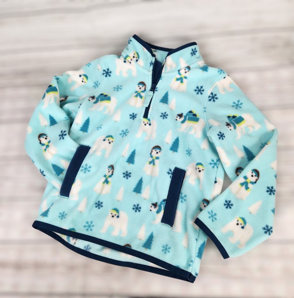 Gymboree Girl's Toddler Fleece Pullover Blue Winter Polar Bear Size 5T Spring